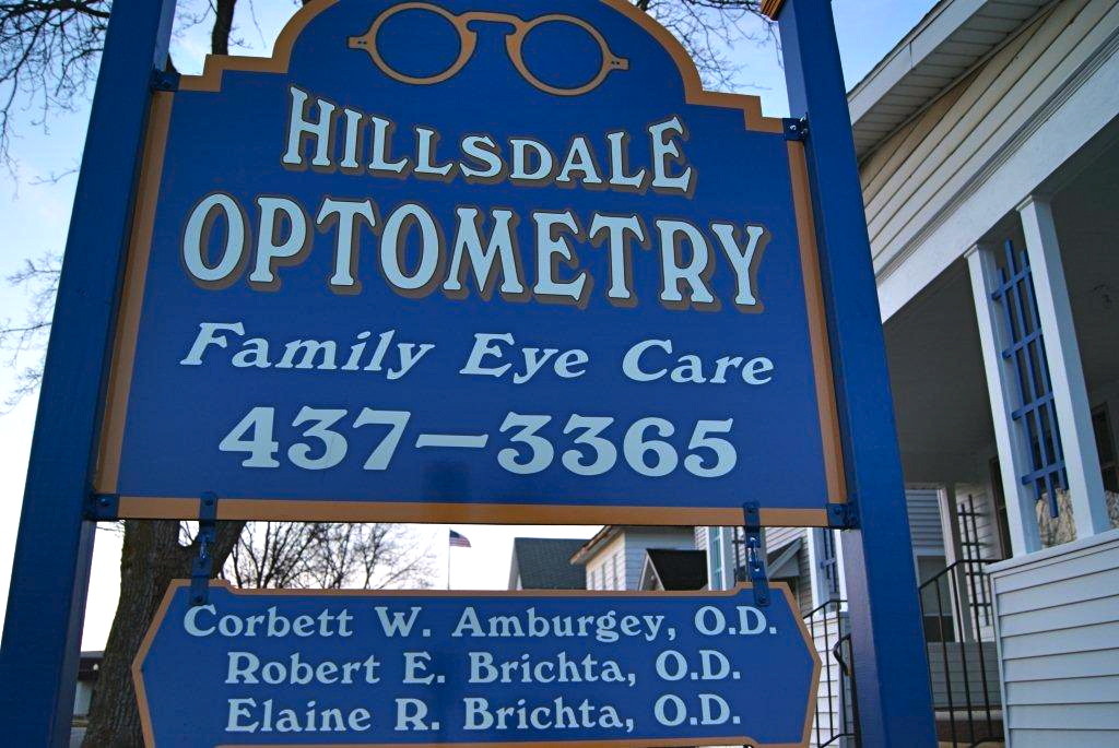 hillsdale optometry sign